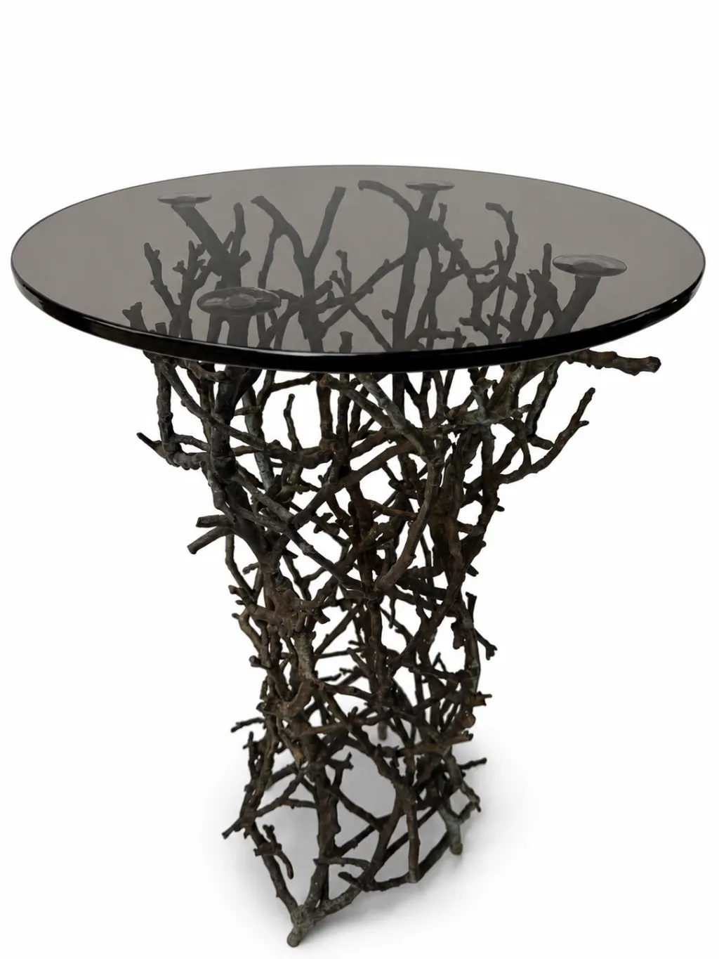 Skulpturaler Bronze Beistelltisch