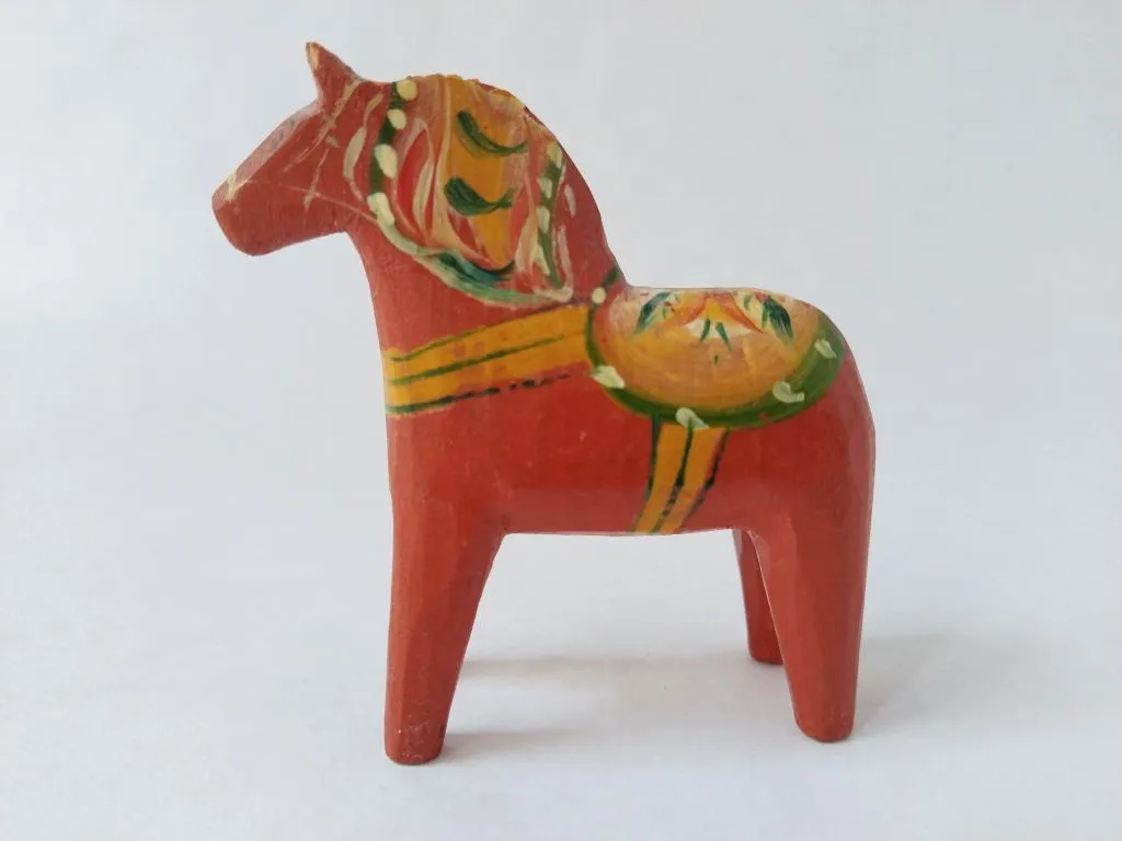 Swedish Red Dala Horse 7cm 1970s 1