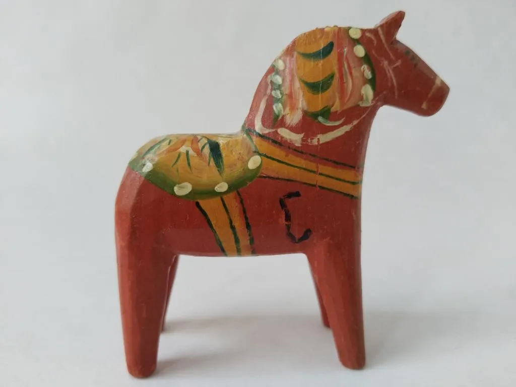 Swedish Red Dala Horse 7cm 1970s 3