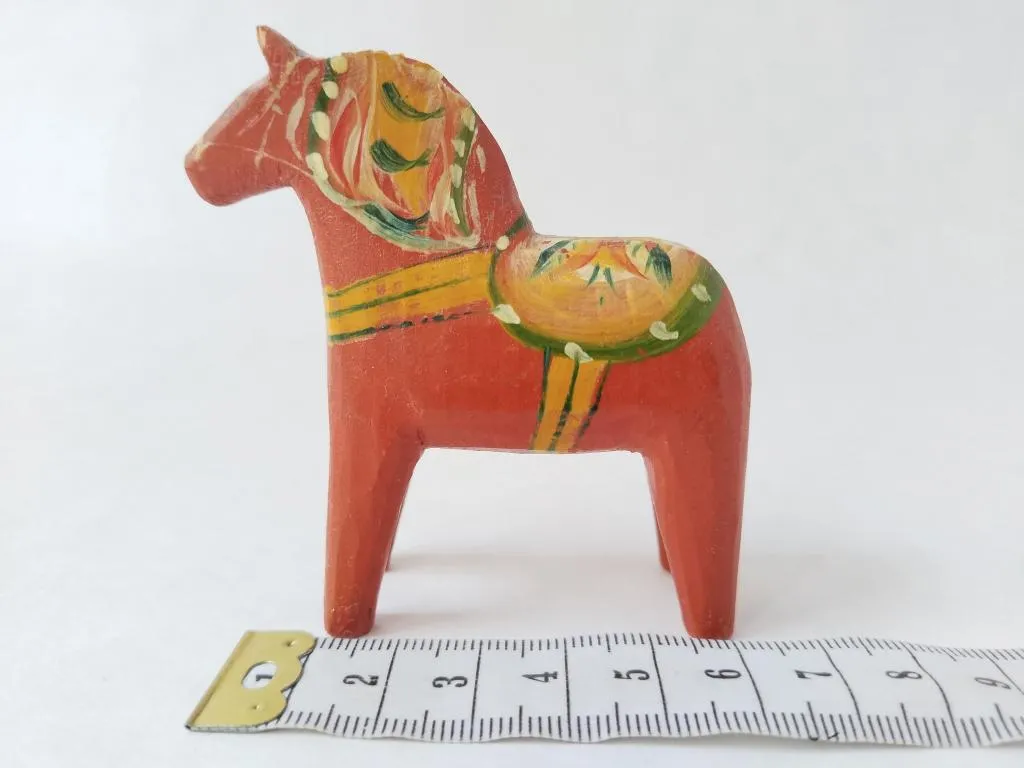 Swedish Red Dala Horse 7cm 1970s 7