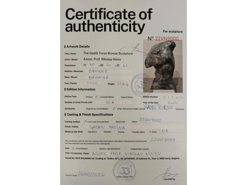 The Gaddi Torso Bronze Sculpture Replica 10