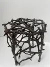 Twig Design Bronze Garden Stool 2 5