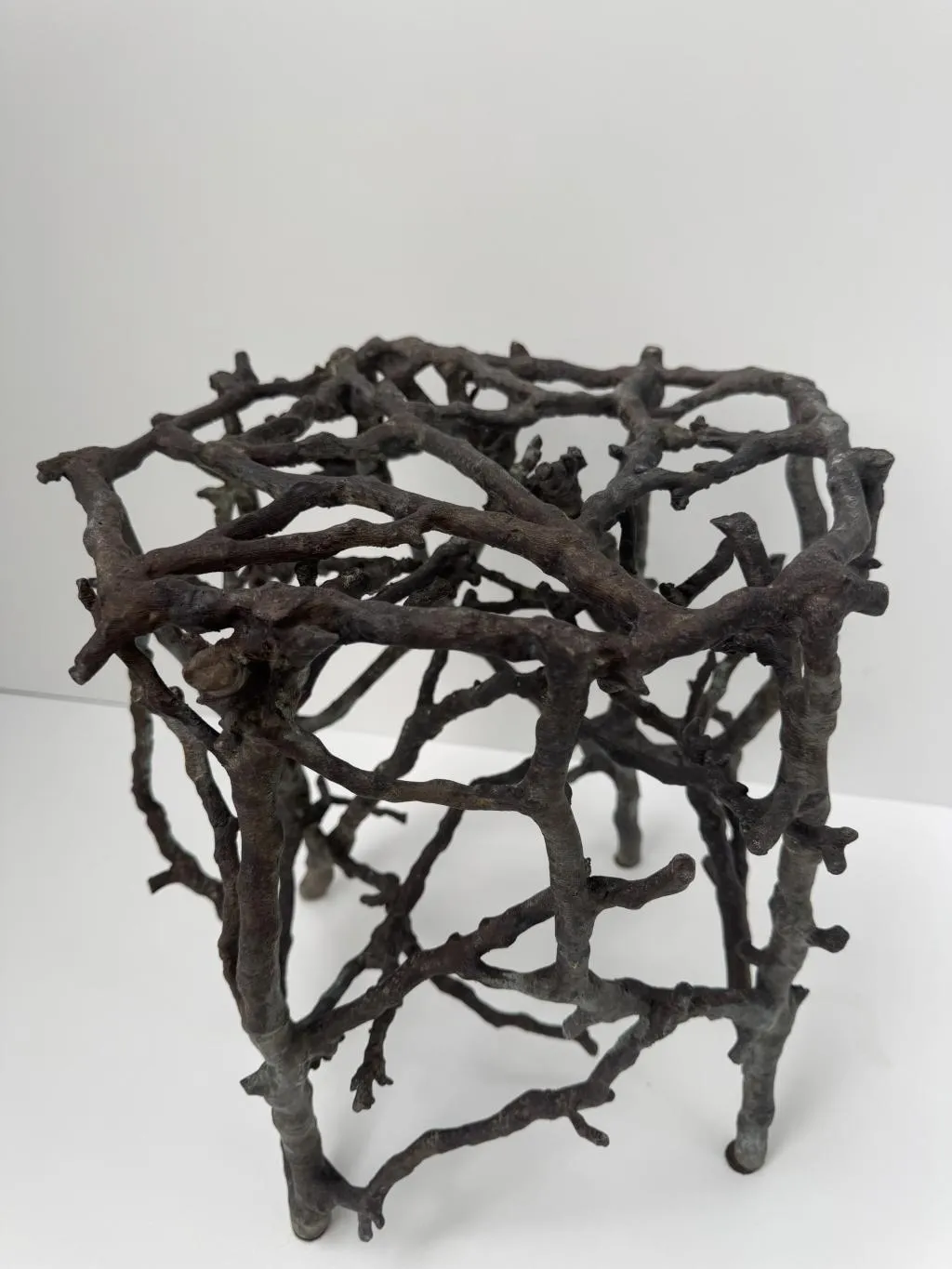 Twig Design Bronze Garden Stool 2 5