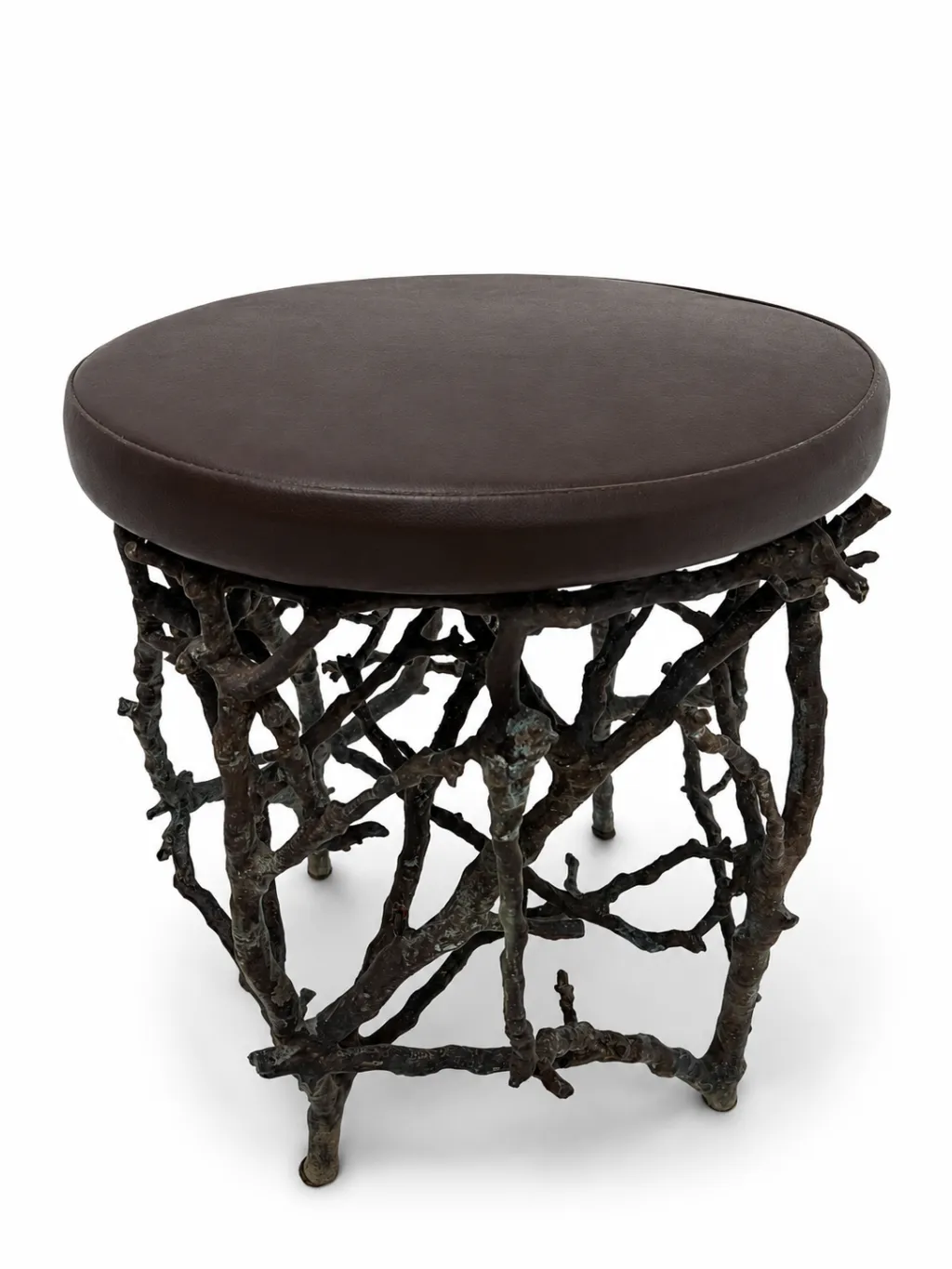 Twig Design Bronze Garden Stool 2