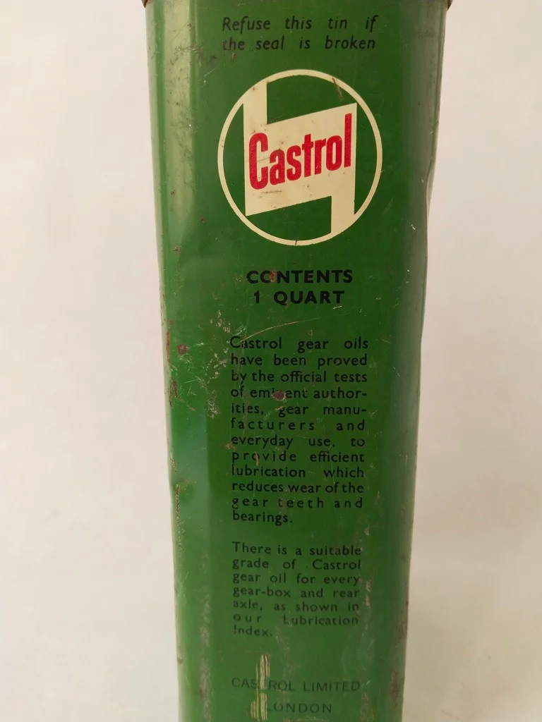 Vintage Leere Öldose Castrol 1960er Alte Blechdose Retro 4