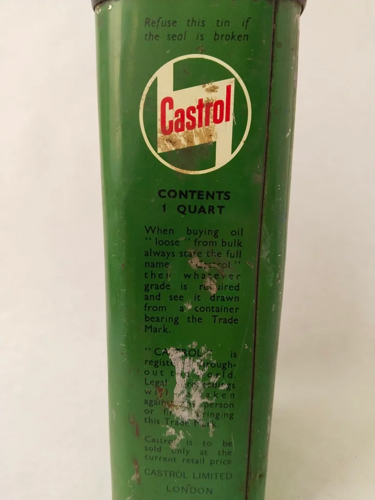 Vintage Leere Öldose Castrol 1960er Alte Blechdose Retro 5