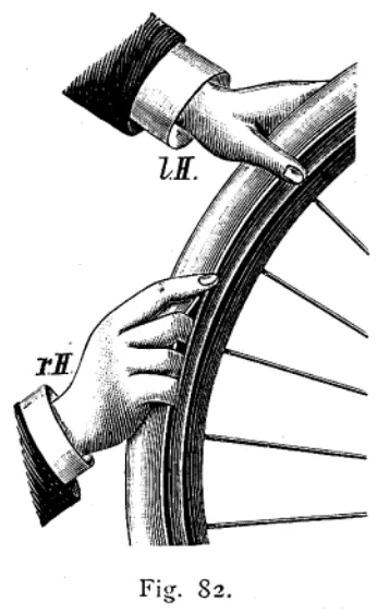 Die zweite Illustration der Schritt-für-Schritt-Anleitung zur fachgerechten Demontage eines Continental-Pneumatic-Reifens zur Wartung.