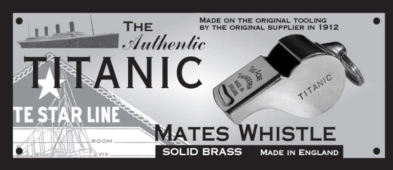 Die Acme Thunderer Nr. 58, verwendet auf der Titanic.