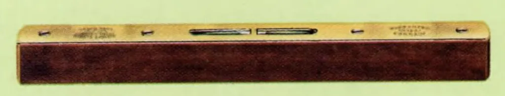 Vintage John Rabone & Sons wooden spirit level No. 1621 featuring a brass top plate and one fitted level tube.