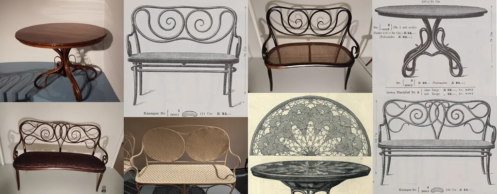 Thonet Kanapee und Tisch
